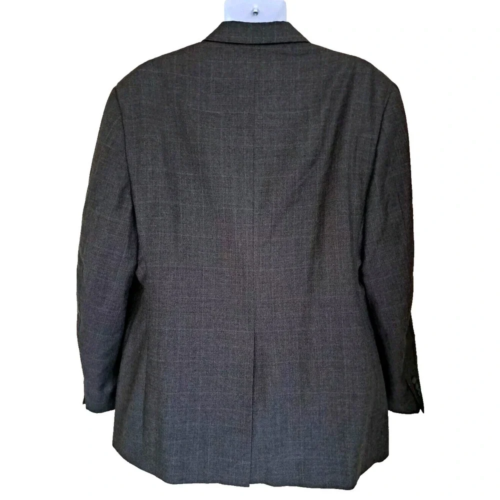 Brooks Brothers Suit Jacket Mens 46R Gray 100% Wool Sport Coat‎ USA Union Made